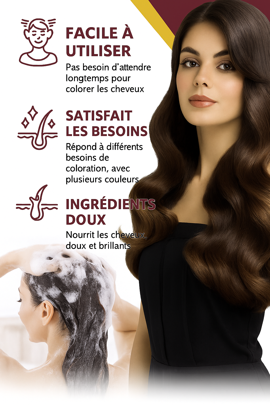 Oryna Shampooing Colorant 3-en-1